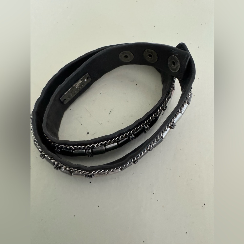 Stella & Dot leather wrap bracelet